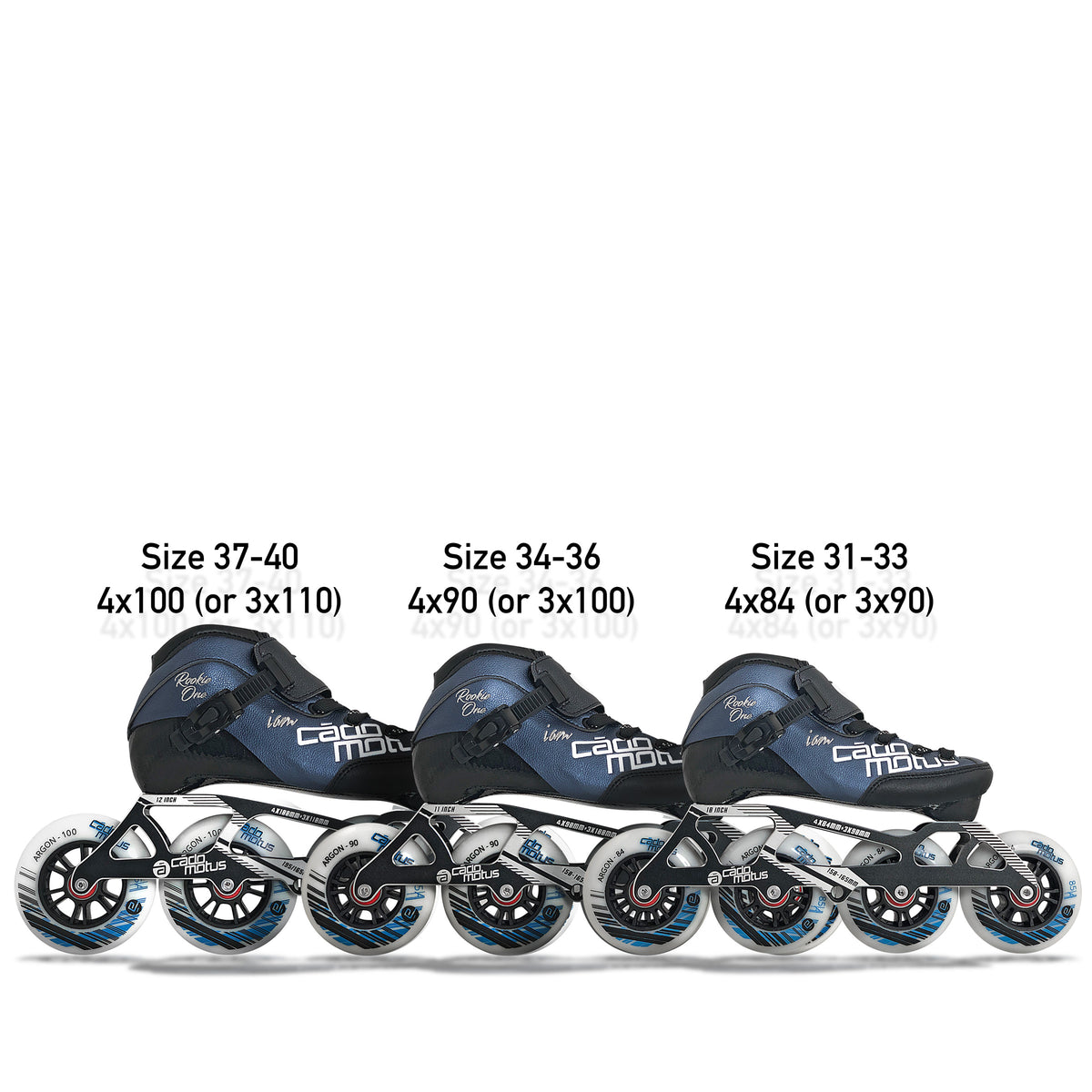 Rookie One Kids Inline Skate 4x100mm | 3x110mm Race Setup – Cádomotus ...